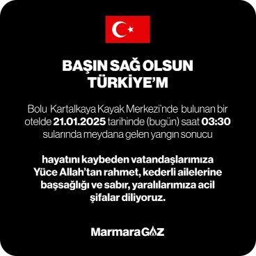 Bolu Kartalkaya için başsağlığı paylaşımı
